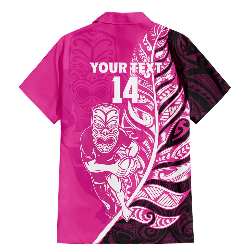 New Zealand Silver Fern Rugby Custom Family Matching Mermaid Dress and Hawaiian Shirt All Black Maori Pattern Pink LT14 - Polynesian Pride