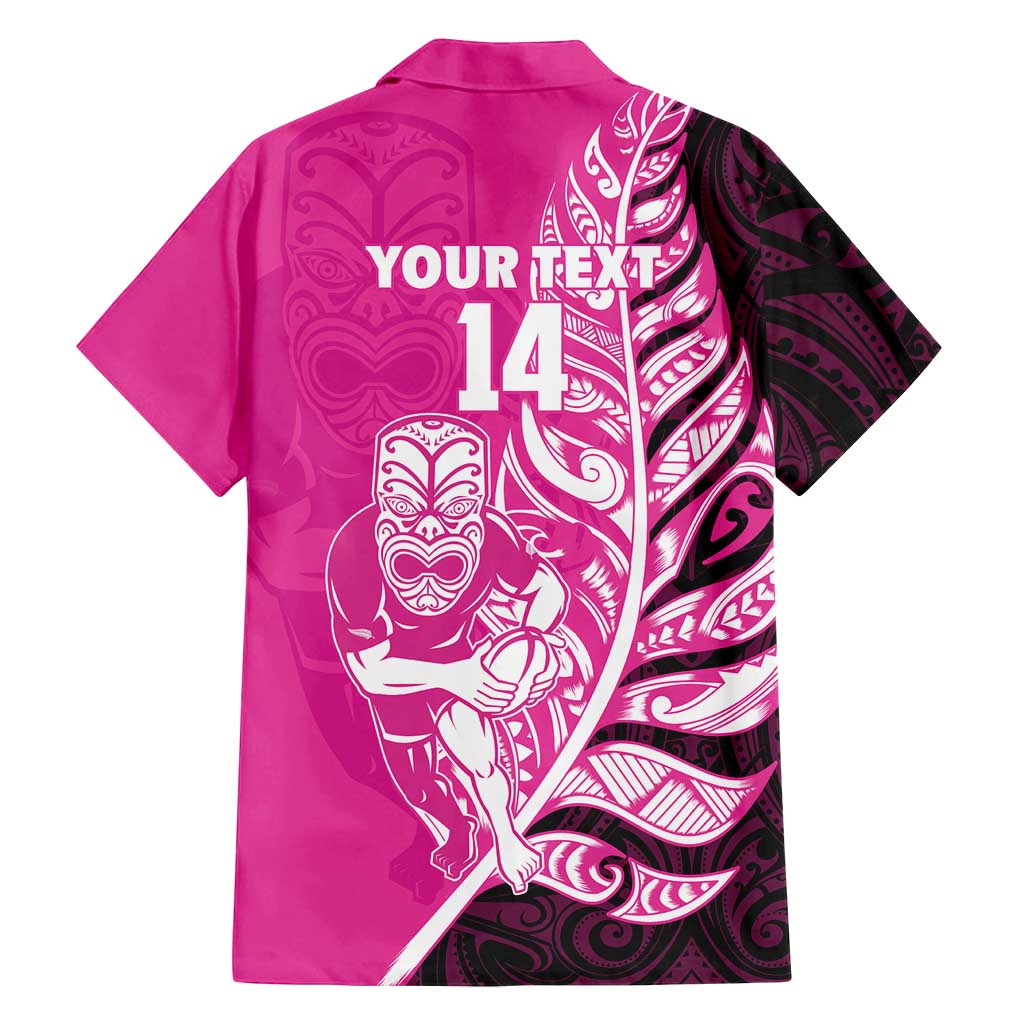 New Zealand Silver Fern Rugby Custom Family Matching Summer Maxi Dress and Hawaiian Shirt All Black Maori Pattern Pink LT14 - Polynesian Pride