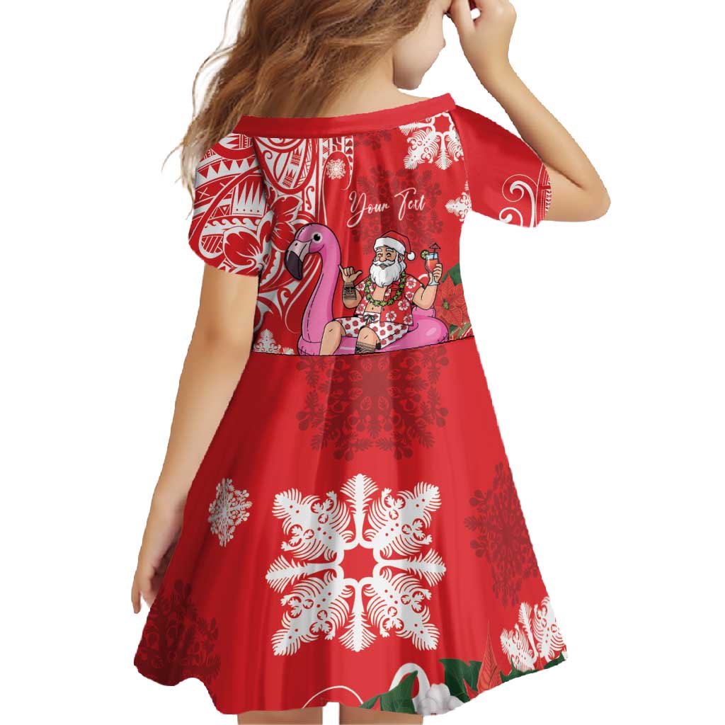 Personalized Hawaii Christmas Family Matching Off Shoulder Maxi Dress and Hawaiian Shirt Mele Kalikimaka Chilling Shaka Santa Flamingo LT14 - Polynesian Pride