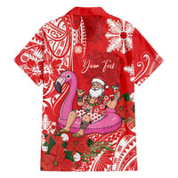 Personalized Hawaii Christmas Family Matching Summer Maxi Dress and Hawaiian Shirt Mele Kalikimaka Chilling Shaka Santa Flamingo LT14 - Polynesian Pride