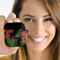 Meri Kirihimete New Zealand AirPods Case Piwakawaka Koru Fern Mix Pohutukawa LT14 Black - Polynesian Pride