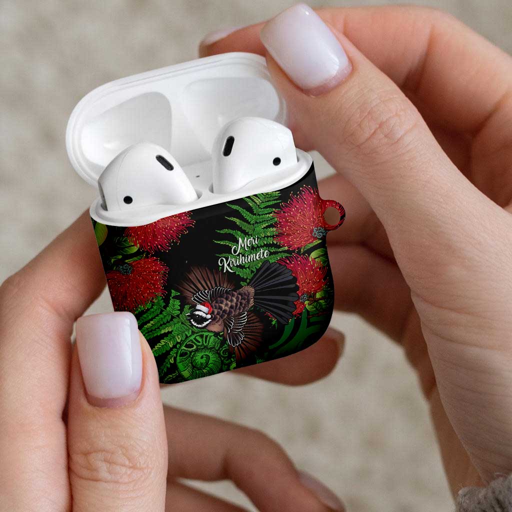 Meri Kirihimete New Zealand AirPods Case Piwakawaka Koru Fern Mix Pohutukawa LT14 - Polynesian Pride