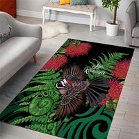 Meri Kirihimete New Zealand Area Rug Piwakawaka Koru Fern Mix Pohutukawa LT14 - Polynesian Pride