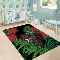 Meri Kirihimete New Zealand Area Rug Piwakawaka Koru Fern Mix Pohutukawa LT14 - Polynesian Pride