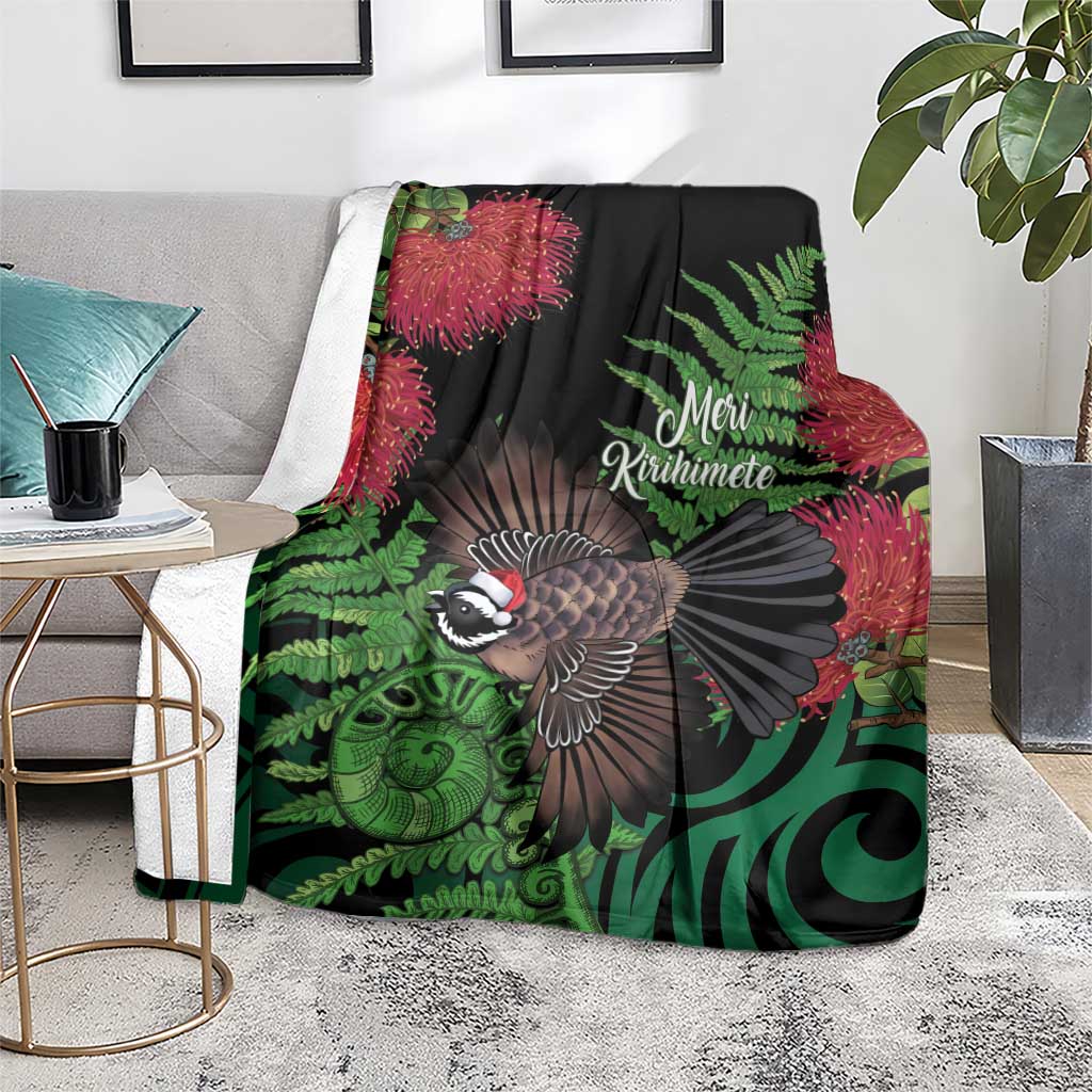 Meri Kirihimete New Zealand Blanket Piwakawaka Koru Fern Mix Pohutukawa LT14 - Polynesian Pride