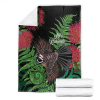 Meri Kirihimete New Zealand Blanket Piwakawaka Koru Fern Mix Pohutukawa LT14 - Polynesian Pride