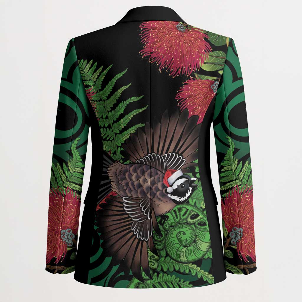 Meri Kirihimete New Zealand Blazer Piwakawaka Koru Fern Mix Pohutukawa LT14 - Polynesian Pride