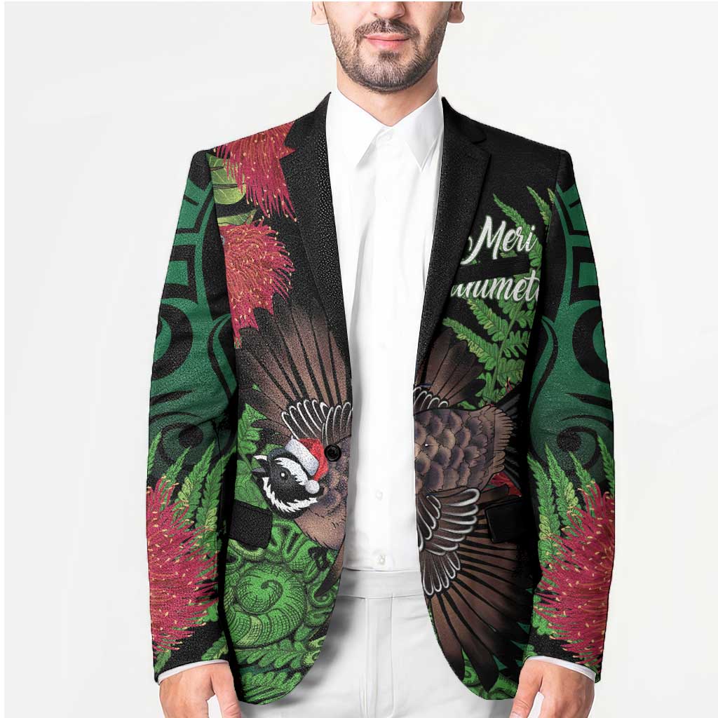 Meri Kirihimete New Zealand Blazer Piwakawaka Koru Fern Mix Pohutukawa LT14 - Polynesian Pride