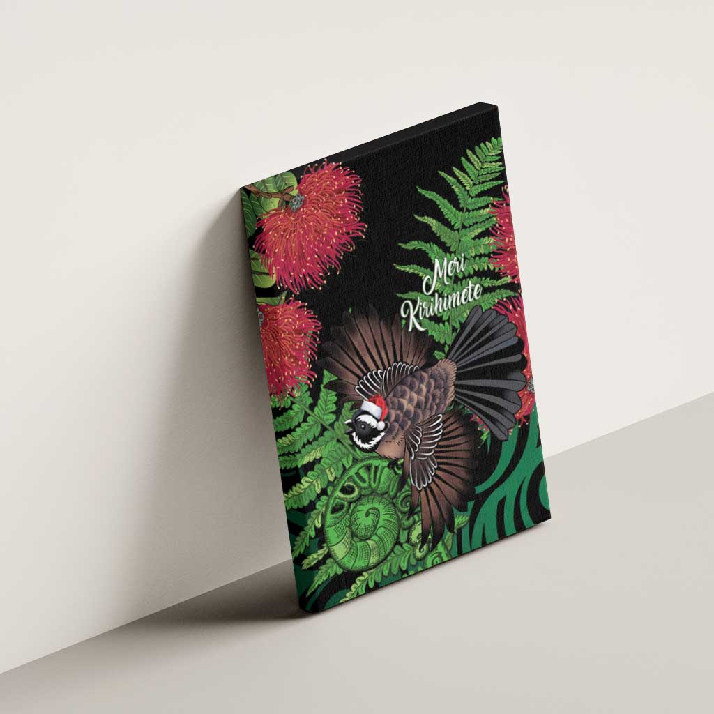 Meri Kirihimete New Zealand Canvas Wall Art Piwakawaka Koru Fern Mix Pohutukawa LT14 - Polynesian Pride