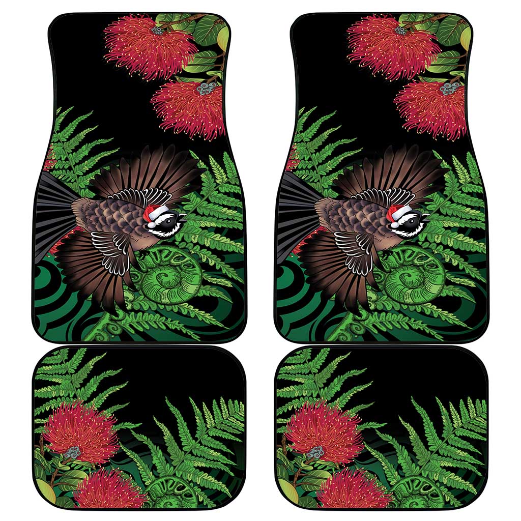 Meri Kirihimete New Zealand Car Mats Piwakawaka Koru Fern Mix Pohutukawa LT14 - Polynesian Pride
