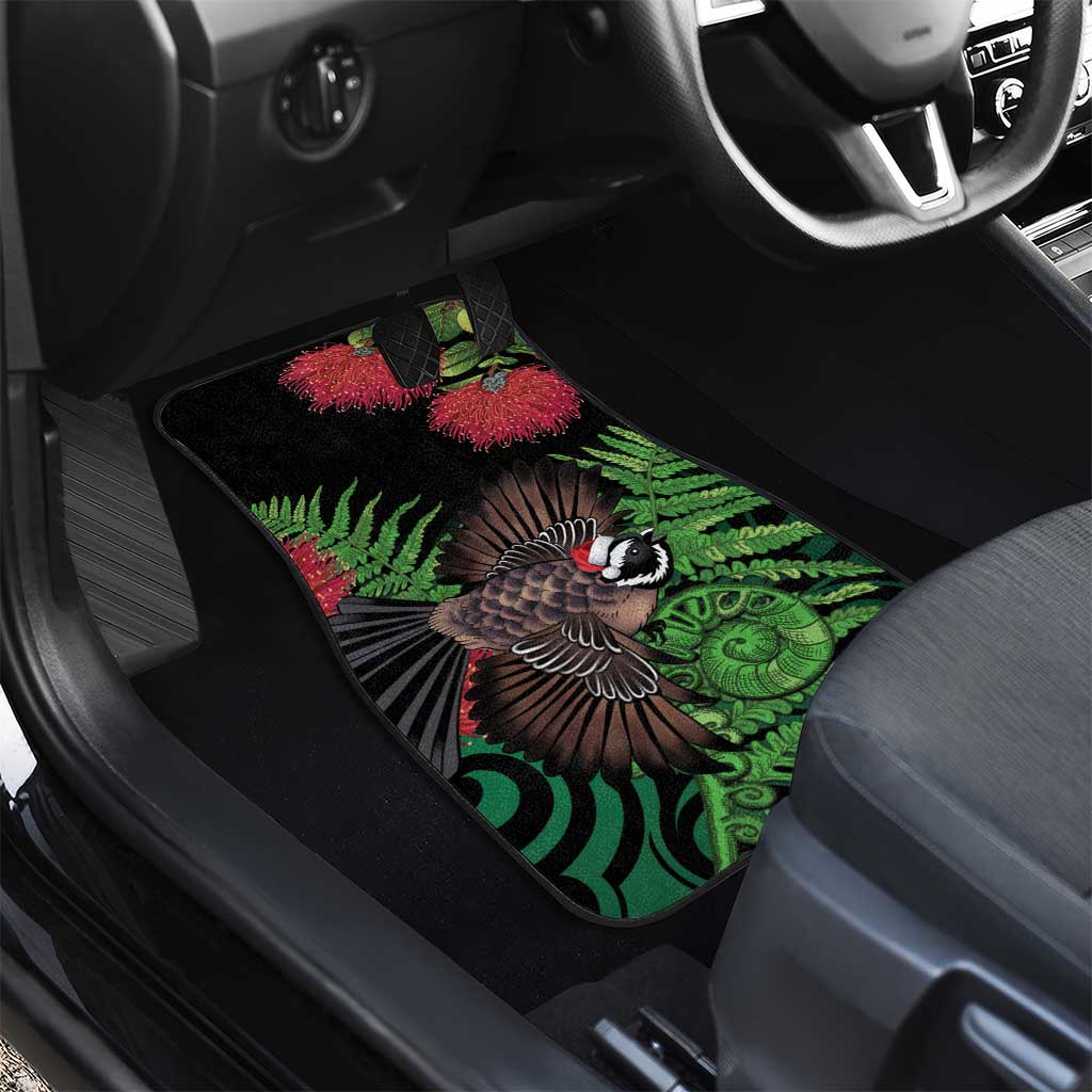 Meri Kirihimete New Zealand Car Mats Piwakawaka Koru Fern Mix Pohutukawa LT14 - Polynesian Pride