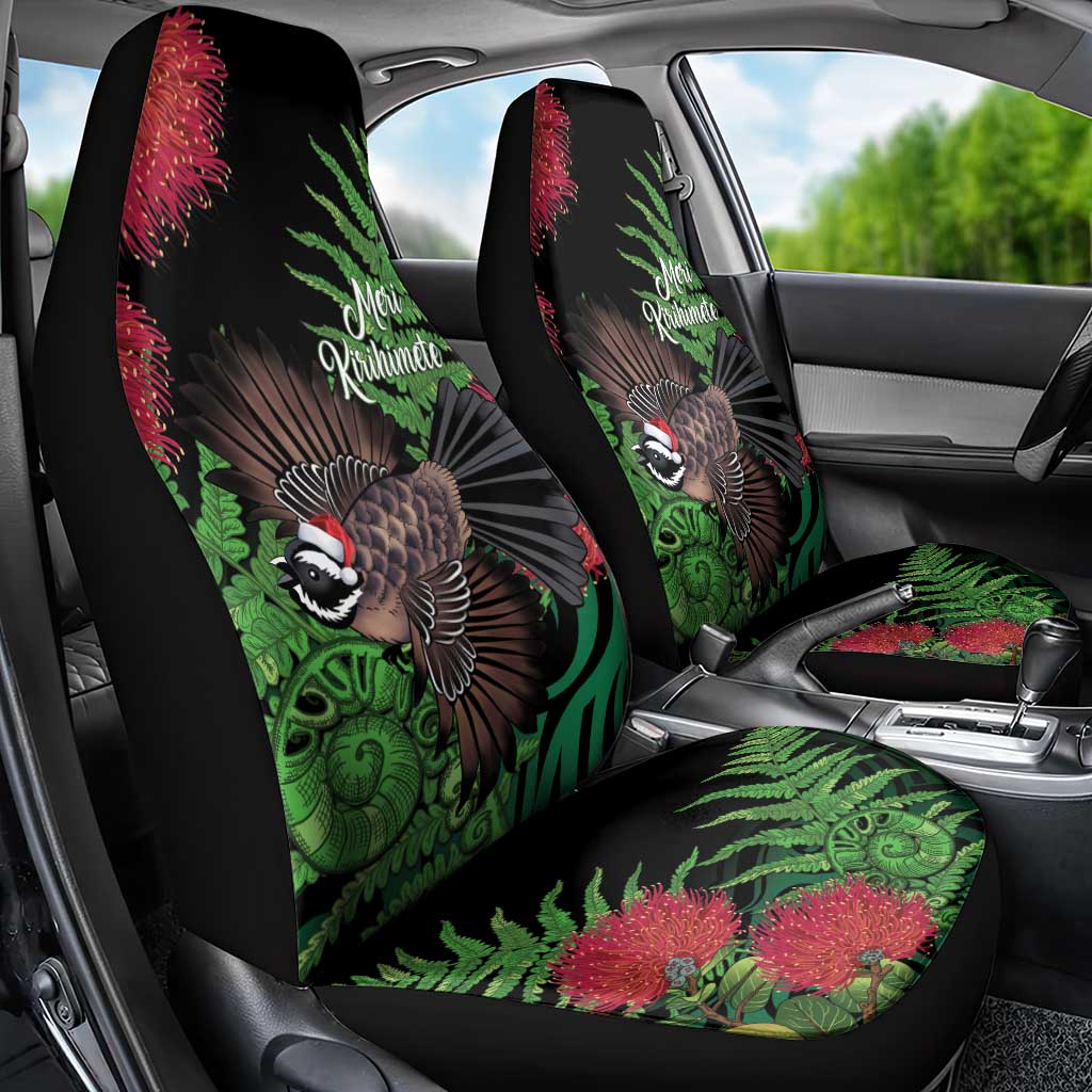 Meri Kirihimete New Zealand Car Seat Cover Piwakawaka Koru Fern Mix Pohutukawa LT14 - Polynesian Pride