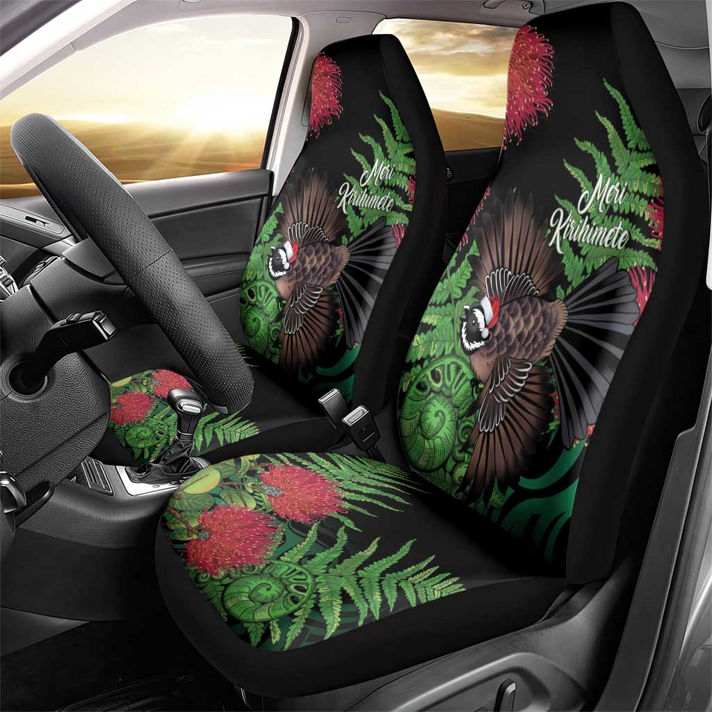 Meri Kirihimete New Zealand Car Seat Cover Piwakawaka Koru Fern Mix Pohutukawa LT14 - Polynesian Pride