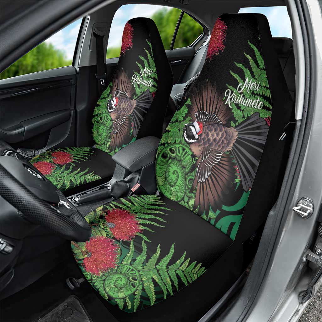 Meri Kirihimete New Zealand Car Seat Cover Piwakawaka Koru Fern Mix Pohutukawa LT14 - Polynesian Pride