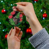 Meri Kirihimete New Zealand Ceramic Ornament Piwakawaka Koru Fern Mix Pohutukawa LT14 - Polynesian Pride