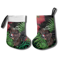 Meri Kirihimete New Zealand Christmas Stocking Piwakawaka Koru Fern Mix Pohutukawa LT14 - Polynesian Pride