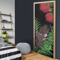 Meri Kirihimete New Zealand Door Cover Piwakawaka Koru Fern Mix Pohutukawa LT14 - Polynesian Pride