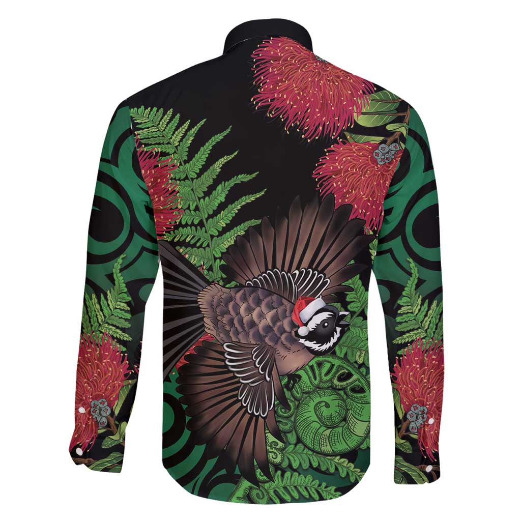 Meri Kirihimete New Zealand Family Matching Tank Maxi Dress and Hawaiian Shirt Piwakawaka Koru Fern Mix Pohutukawa LT14 - Polynesian Pride