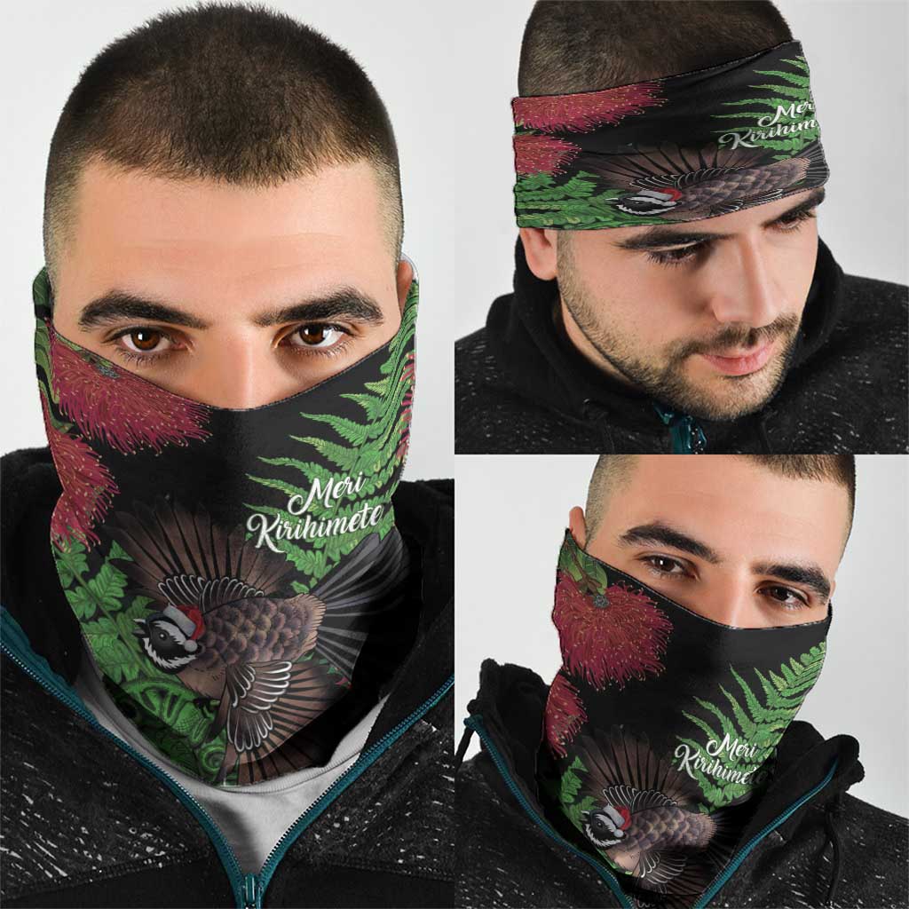 Meri Kirihimete New Zealand Neck Gaiter Piwakawaka Koru Fern Mix Pohutukawa LT14 - Polynesian Pride
