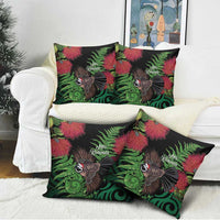 Meri Kirihimete New Zealand Pillow Cover Piwakawaka Koru Fern Mix Pohutukawa LT14 - Polynesian Pride