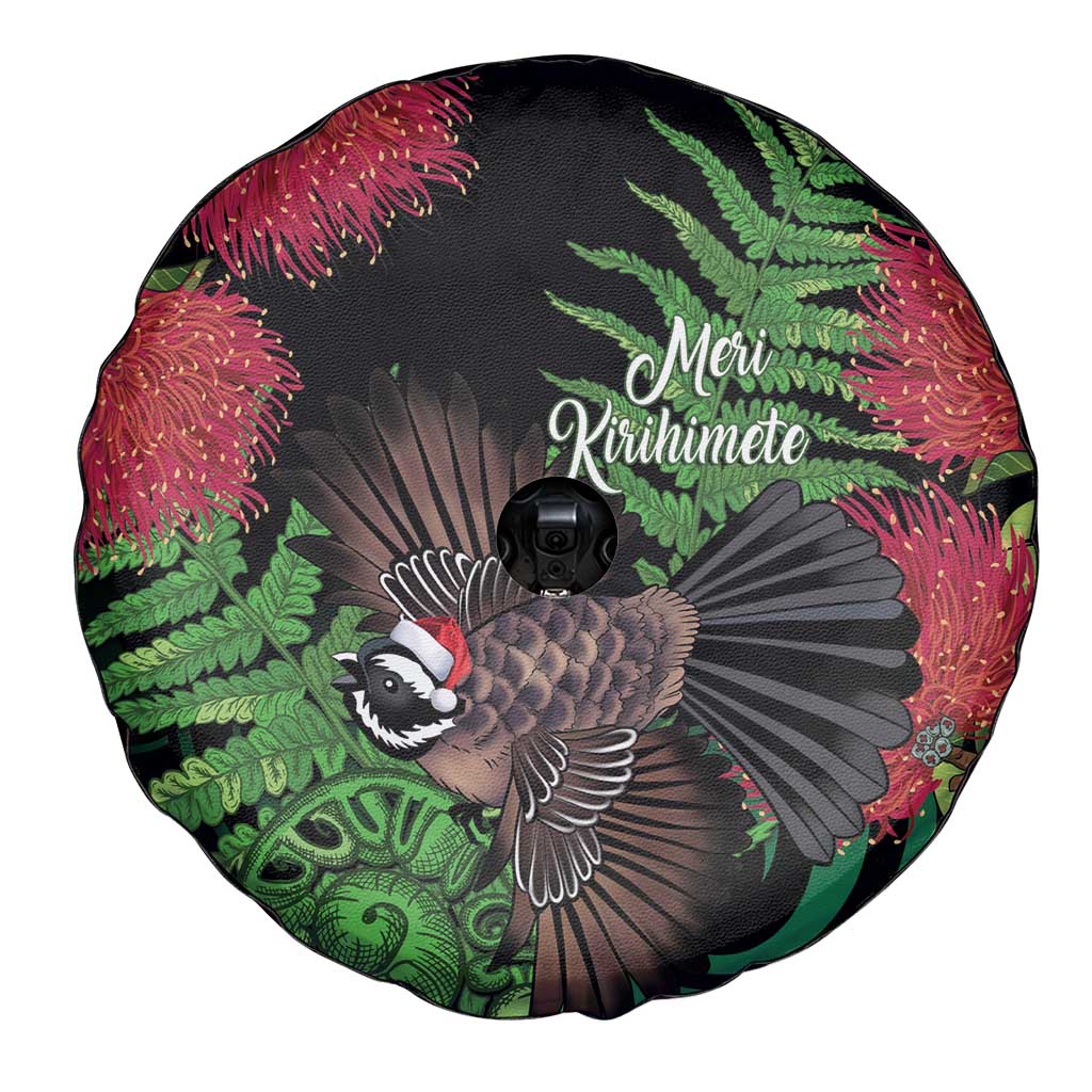 Meri Kirihimete New Zealand Spare Tire Cover Piwakawaka Koru Fern Mix Pohutukawa LT14 - Polynesian Pride