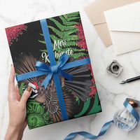 Meri Kirihimete New Zealand Wrapping Paper Piwakawaka Koru Fern Mix Pohutukawa LT14 - Polynesian Pride