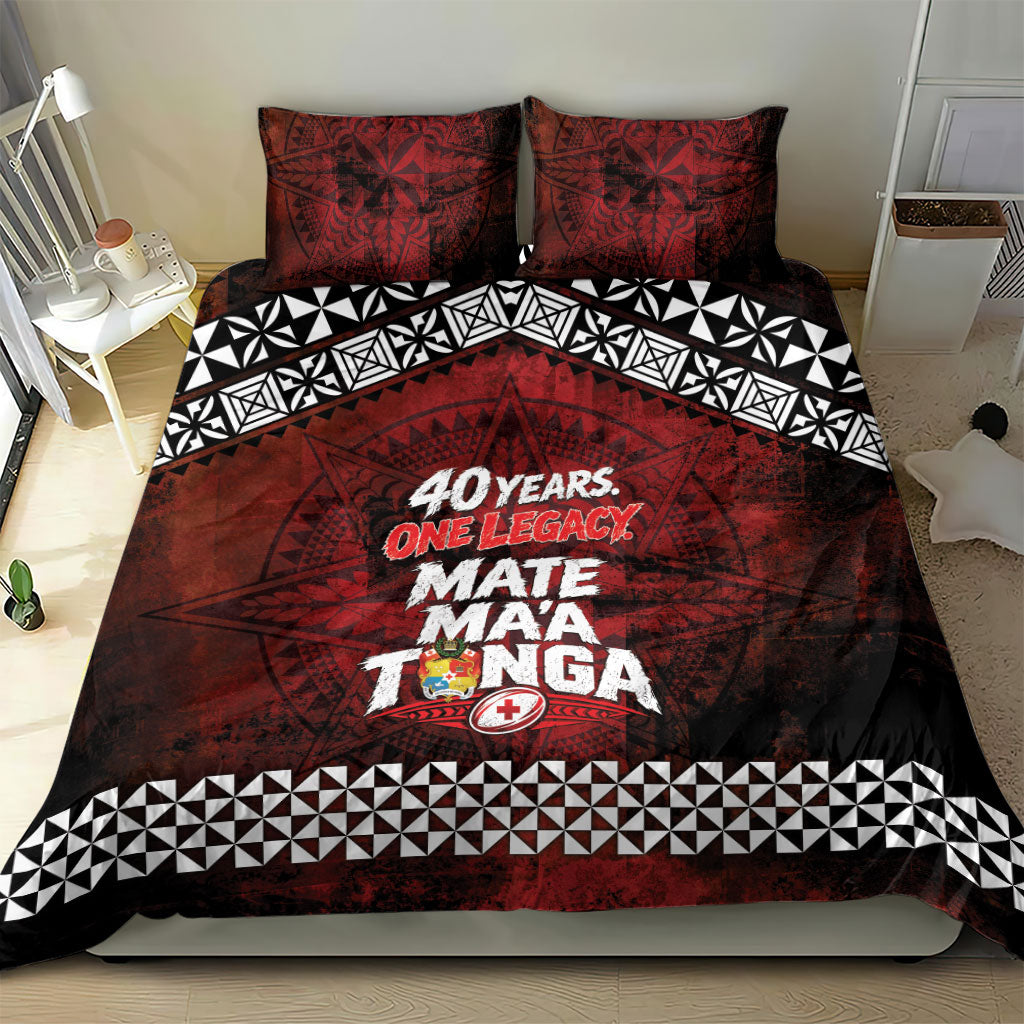 Mate Maa Tonga Rugby 2026 Bedding Set 40 Years Anniversary One Legacy LT14 - Polynesian Pride