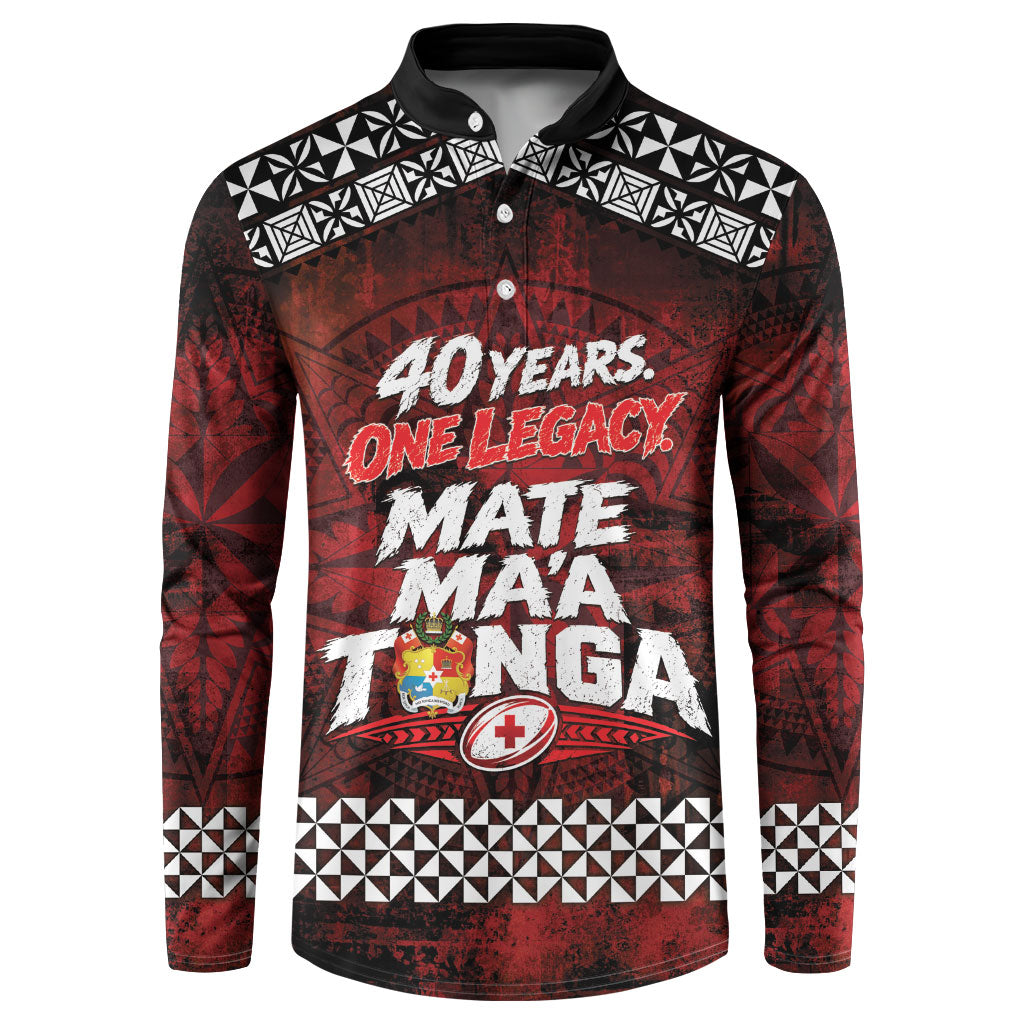 Mate Maa Tonga Rugby 2026 Button Sweatshirt 40 Years Anniversary One Legacy