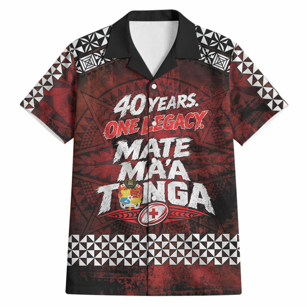 Mate Maa Tonga Rugby 2026 Hawaiian Shirt 40 Years Anniversary One Legacy