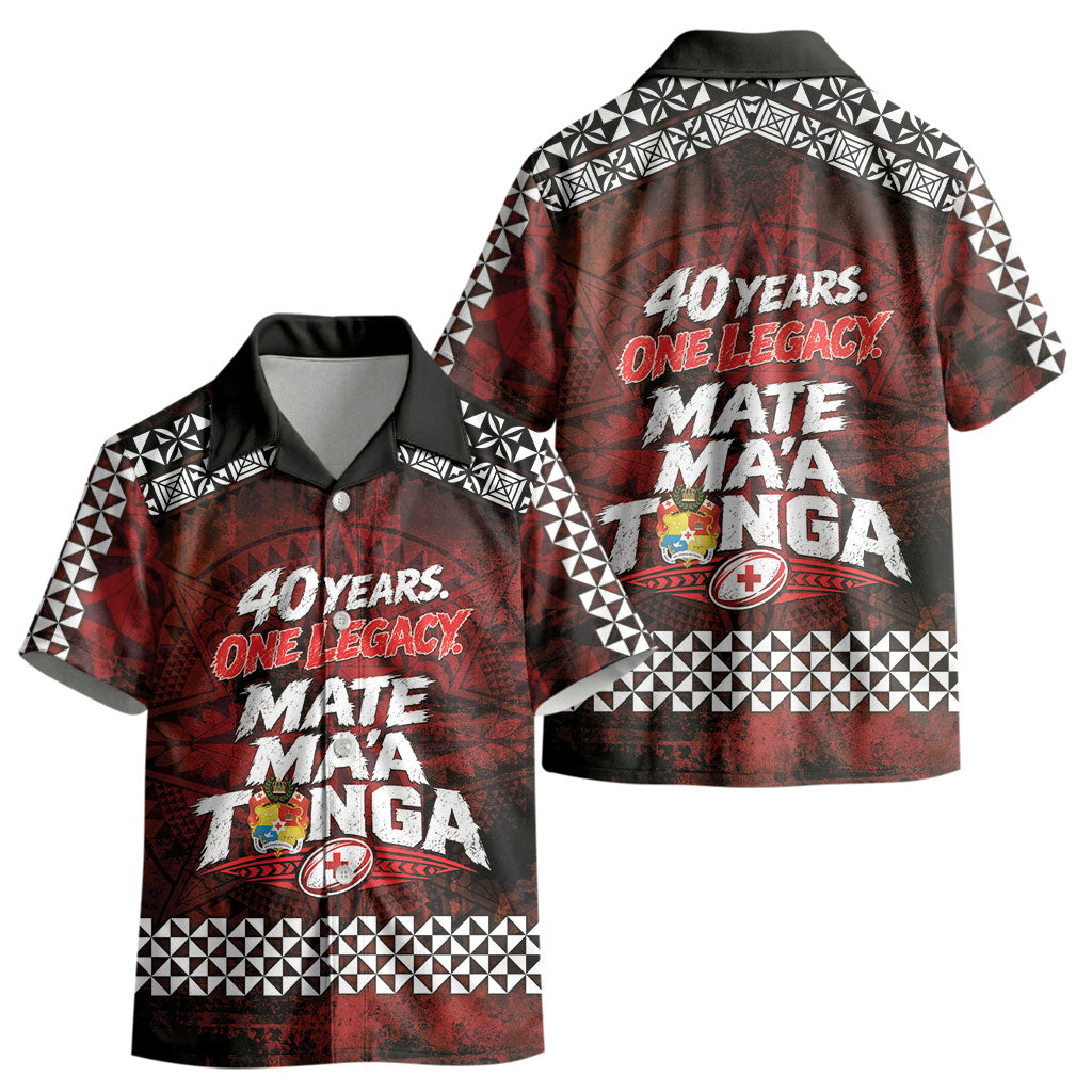 Mate Maa Tonga Rugby 2026 Kid Hawaiian Shirt 40 Years Anniversary One Legacy