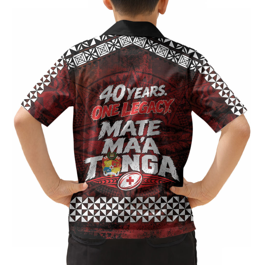 Mate Maa Tonga Rugby 2026 Kid Hawaiian Shirt 40 Years Anniversary One Legacy