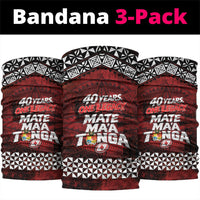 Mate Maa Tonga Rugby 2026 Neck Gaiter 40 Years Anniversary One Legacy LT14 package One Size: 25*50cm Red - Polynesian Pride