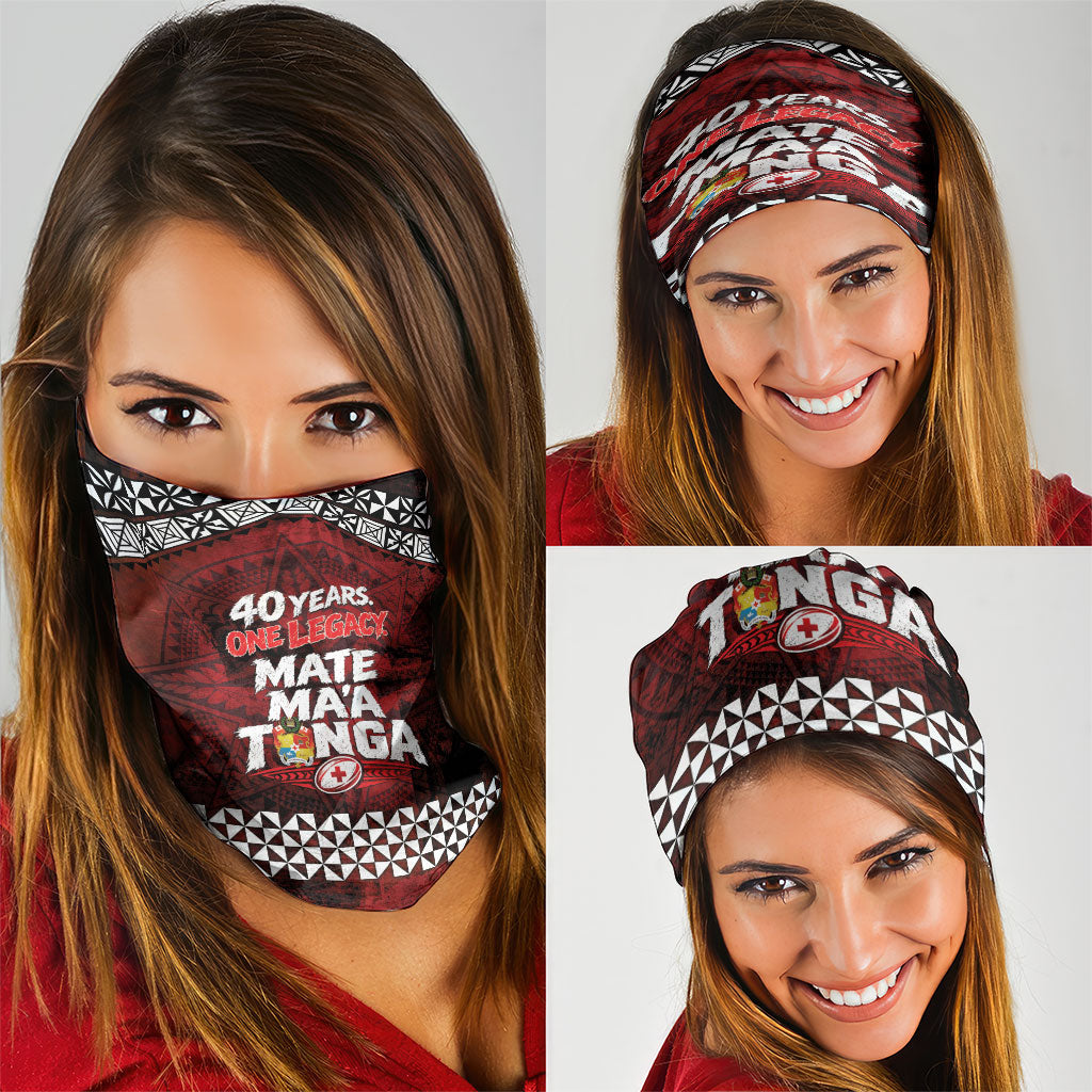 Mate Maa Tonga Rugby 2026 Neck Gaiter 40 Years Anniversary One Legacy LT14 - Polynesian Pride