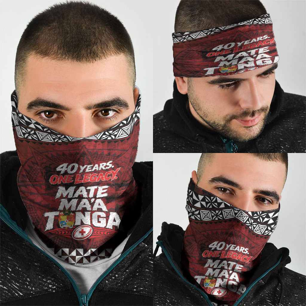 Mate Maa Tonga Rugby 2026 Neck Gaiter 40 Years Anniversary One Legacy LT14 - Polynesian Pride