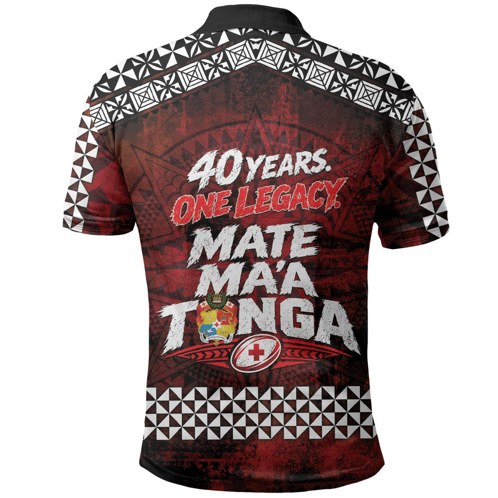 Mate Maa Tonga Rugby 2026 Polo Shirt 40 Years Anniversary One Legacy LT14 - Polynesian Pride