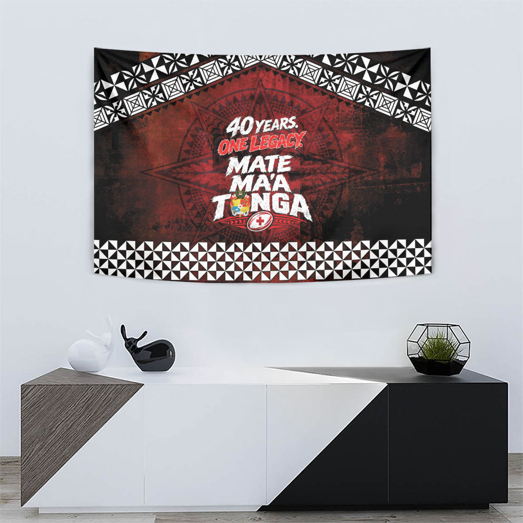 Mate Maa Tonga Rugby 2026 Tapestry 40 Years Anniversary One Legacy LT14 - Polynesian Pride