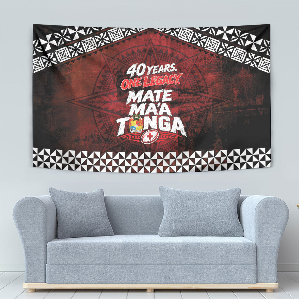 Mate Maa Tonga Rugby 2026 Tapestry 40 Years Anniversary One Legacy LT14 - Polynesian Pride