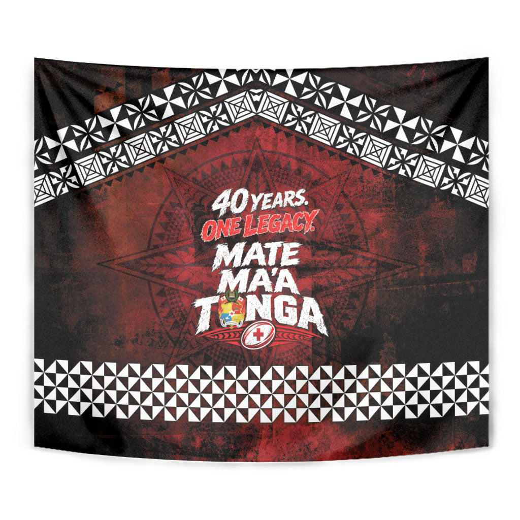 Mate Maa Tonga Rugby 2026 Tapestry 40 Years Anniversary One Legacy LT14 - Polynesian Pride
