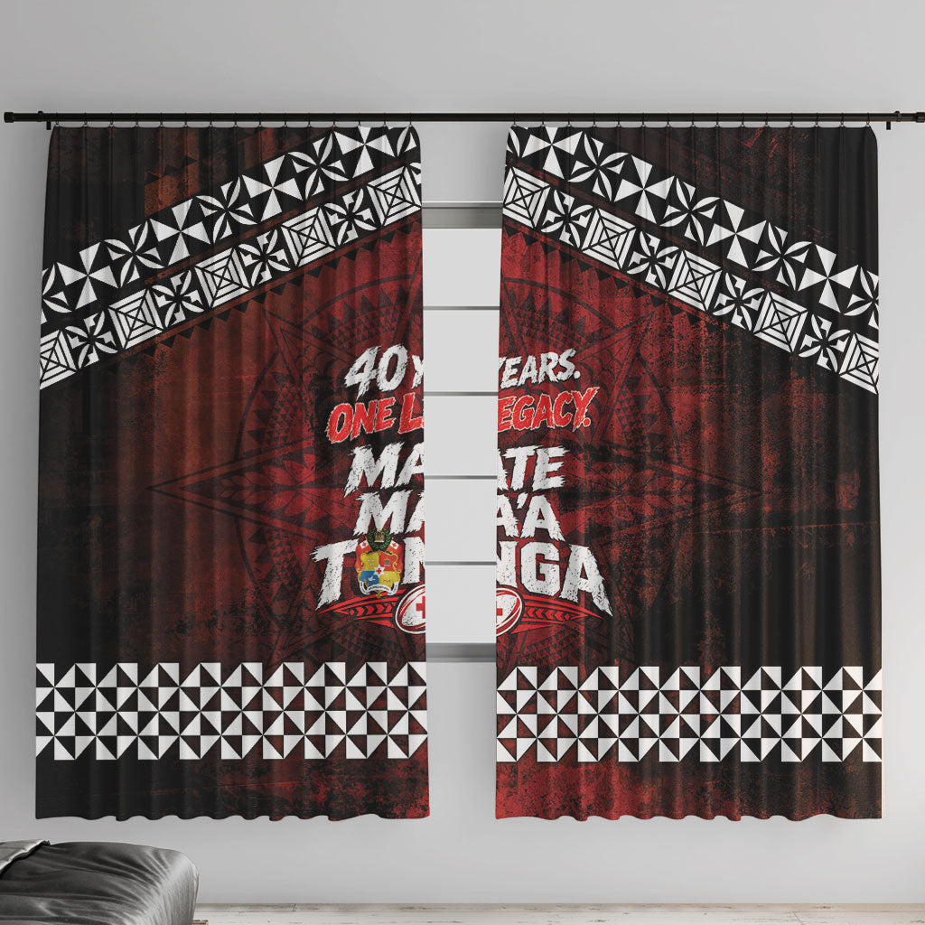 Mate Maa Tonga Rugby 2026 Window Curtain 40 Years Anniversary One Legacy
