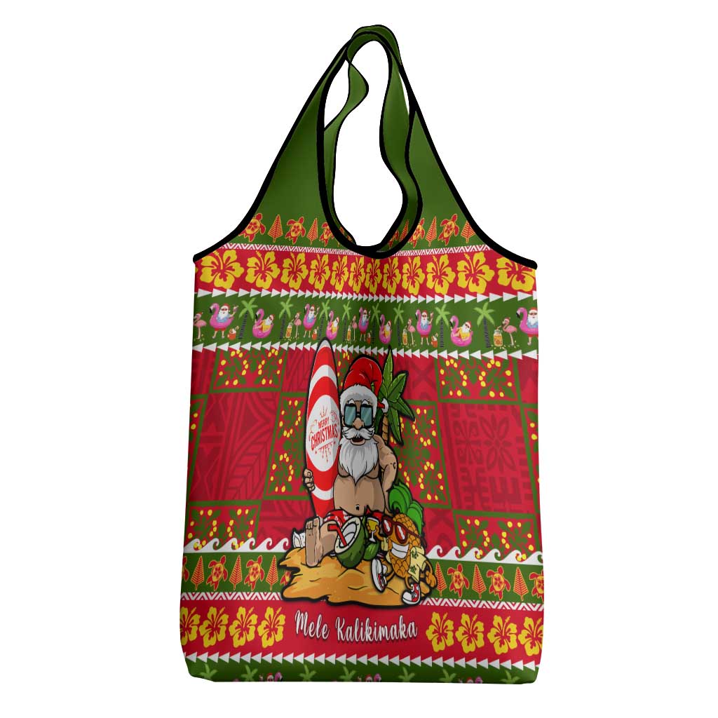 Hawaii Surfing Santa Christmas Grocery Bag Tropical Pineapple Mele Kalikimaka Quilt Pattern LT14 - Polynesian Pride