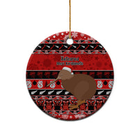 New Zealand Christmas Ceramic Ornament Aotearoa Kiwi Meri Kirihimete Red Version LT14 - Polynesian Pride