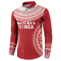 Custom Tonga Mate Maa Button Sweatshirt Go Champions Tongan Ngatu - Red