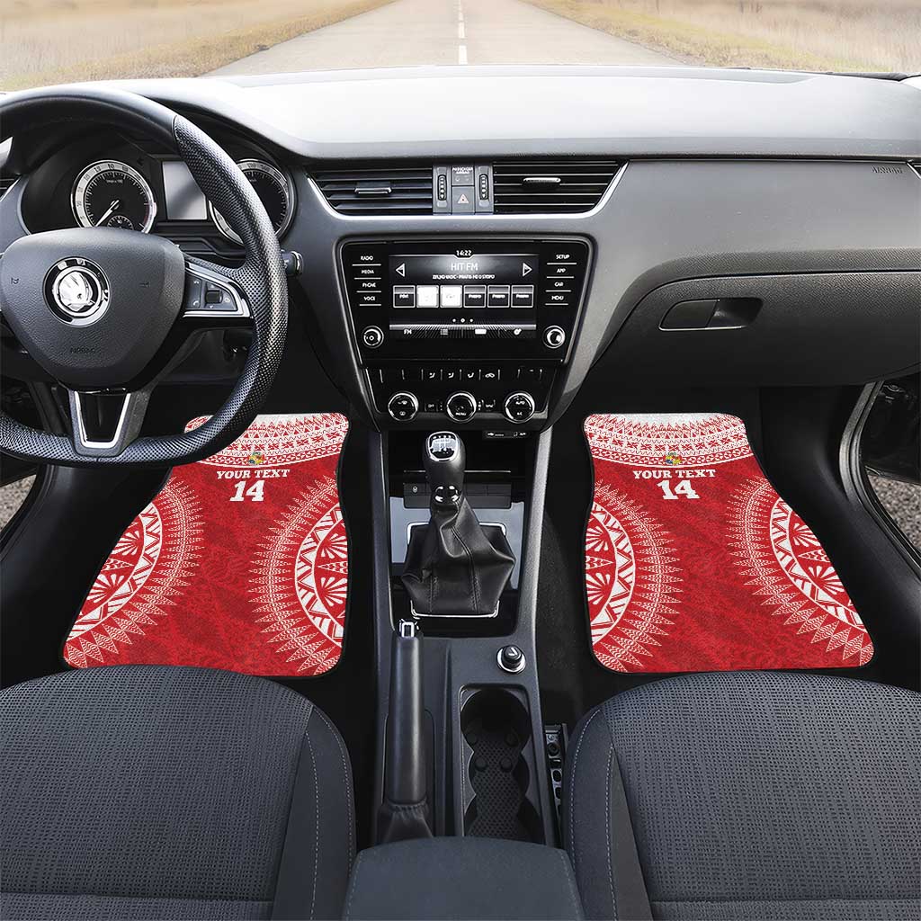 Custom Tonga Mate Maa Car Mats Go Champions Tongan Ngatu - Red