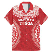 Custom Tonga Mate Maa Family Matching Mermaid Dress and Hawaiian Shirt Go Champions Tongan Ngatu - Red