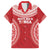 Custom Tonga Mate Maa Family Matching Off The Shoulder Long Sleeve Dress and Hawaiian Shirt Go Champions Tongan Ngatu - Red