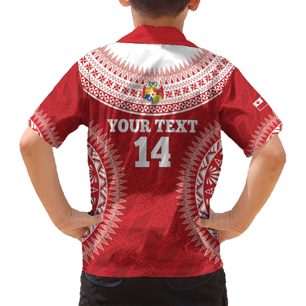 Custom Tonga Mate Maa Family Matching Tank Maxi Dress and Hawaiian Shirt Go Champions Tongan Ngatu - Red LT14 - Polynesian Pride