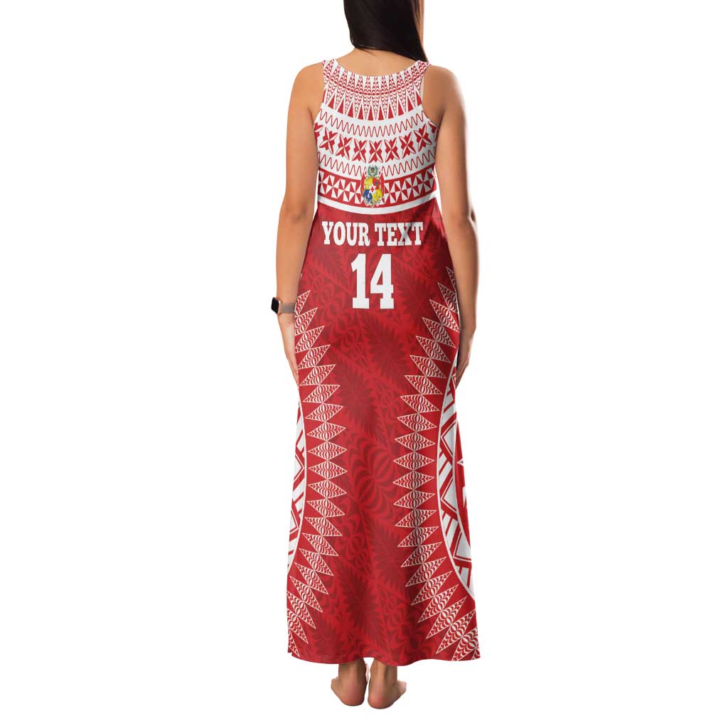Custom Tonga Mate Maa Family Matching Tank Maxi Dress and Hawaiian Shirt Go Champions Tongan Ngatu - Red LT14 - Polynesian Pride