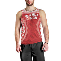 Custom Tonga Mate Maa Men Tank Top Go Champions Tongan Ngatu - Red