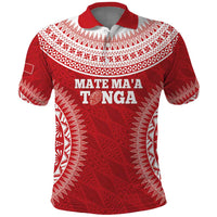 Custom Tonga Mate Maa Polo Shirt Go Champions Tongan Ngatu - Red LT14 Red - Polynesian Pride