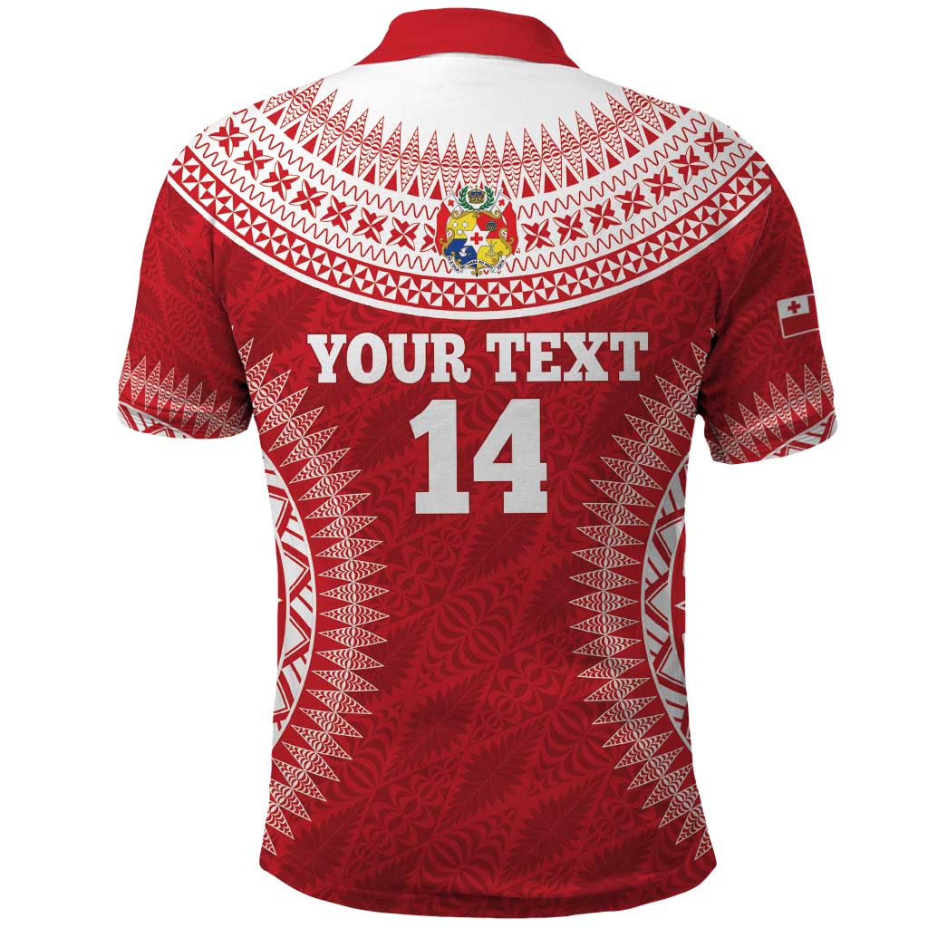 Custom Tonga Mate Maa Polo Shirt Go Champions Tongan Ngatu - Red LT14 - Polynesian Pride